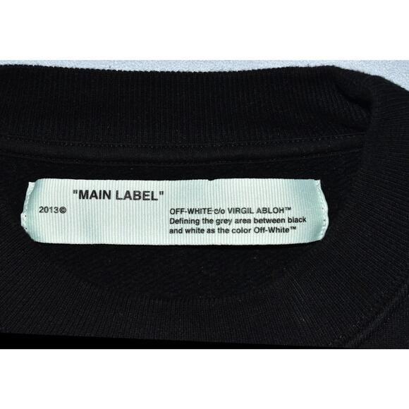 D0 NEW OFF-WHITE C/O VIRGIL ABLOH MAIN LABEL 2013 Black Sweatshirt Sweater Sz XS - Picture 5 of 8
